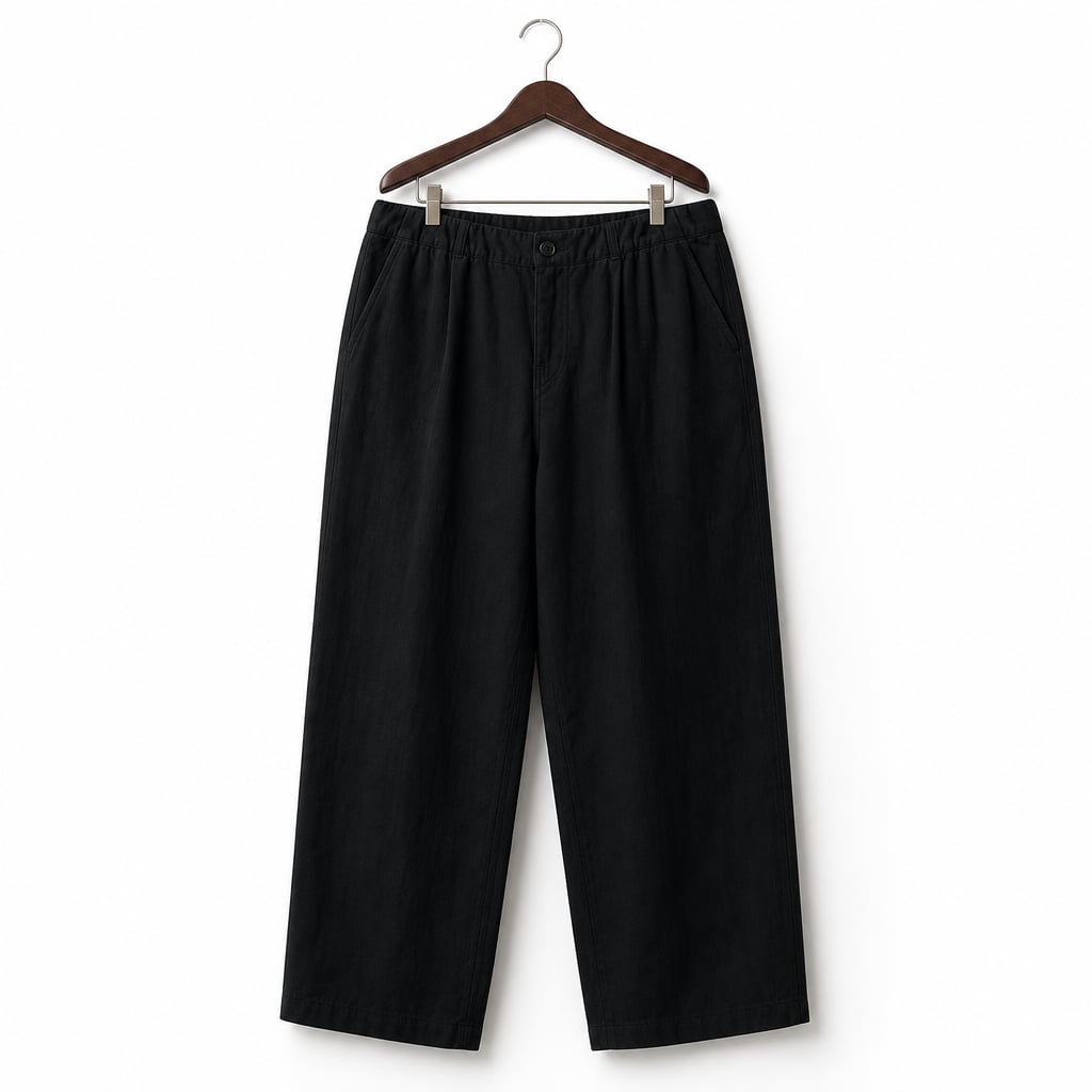Mens Trouser Linen Cotton Relaxed Fit Summer Pants Black – Product Photo