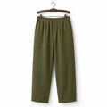 Mens Trouser Linen Cotton Relaxed Fit Summer Pants Green – Product Photo