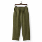 Mens Trouser Linen Cotton Relaxed Fit Summer Pants Green – Product Photo