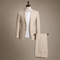 Men's Two-Button Classic Fit Suit Polyester Viscose Blend Tan Tan – Product Photo