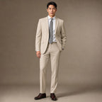 Men's Two-Button Classic Fit Suit Polyester Viscose Blend Tan in Tan – Tarlano Premium Menswear