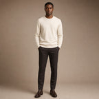 Merano Wool-Cashmere Crewneck Champagne – Full Look