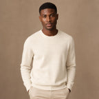Merano Wool-Cashmere Crewneck Champagne – Product Photo