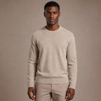 Merano Wool-Cashmere Crewneck in Taupe – Tarlano Premium Menswear