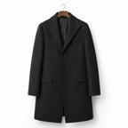 Moonlight Black Single-Breasted Wool Coat For Men Black – Product Photo