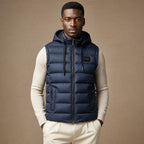 Insulated Vest Detachable Hood Blue – Product Photo