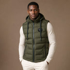 Insulated Vest Detachable Hood Green – Product Photo