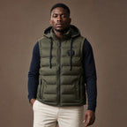 Insulated Vest Detachable Hood in Green – Tarlano Premium Menswear