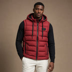Insulated Vest Detachable Hood Red – Product Photo