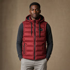 Insulated Vest Detachable Hood in Red – Tarlano Premium Menswear