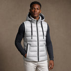 Insulated Vest Detachable Hood White – Product Photo