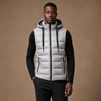 Insulated Vest Detachable Hood in White – Tarlano Premium Menswear