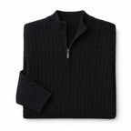 Nantucket Knit Quarter Zip Black – Product Photo
