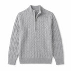 Nantucket Knit Quarter Zip Light Gray – Product Photo