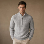 Nantucket Knit Quarter Zip in Light Gray – Tarlano Premium Menswear