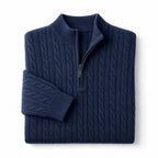 Nantucket Knit Quarter Zip Midnight Navy – Product Photo