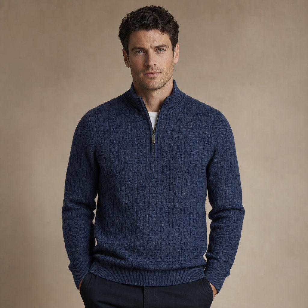 Nantucket Knit Quarter Zip in Midnight Navy – Tarlano Premium Menswear