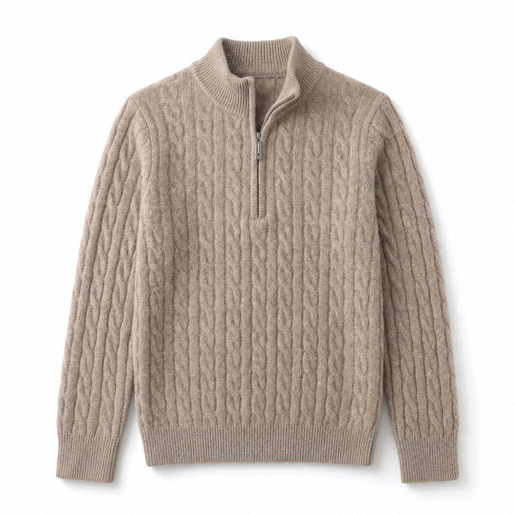 Nantucket Knit Quarter Zip Oat – Product Photo