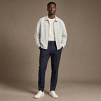 Nantucket Striped Zip-Up Longsleeve Light Gray – Full Look