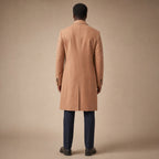 Nimbus Double-breasted Tan Wool Overcoat For Men Tan – Full Look