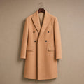 Nimbus Double-breasted Tan Wool Overcoat For Men Tan – Product Photo