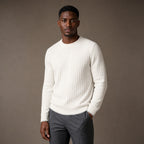 Noli Ribbed Crewneck Ivory – Side Angle View