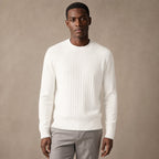 Noli Ribbed Crewneck in Ivory – Tarlano Premium Menswear