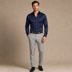 Dress Shirt Slim Fit Stretch Navy – Full Look