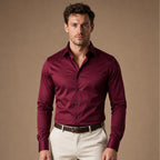 Dress Shirt Slim Fit Stretch in Red – Tarlano Premium Menswear
