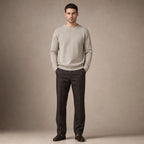 Numana Wool Birdseye Crewneck Oat – Full Look