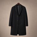 Outlawed Single-breasted Black Wool Overcoat For Men Black – Product Photo
