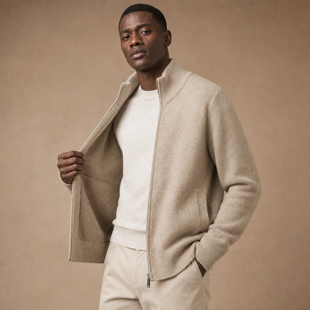 Palinuro Knit Zip Jacket – Side Angle View
