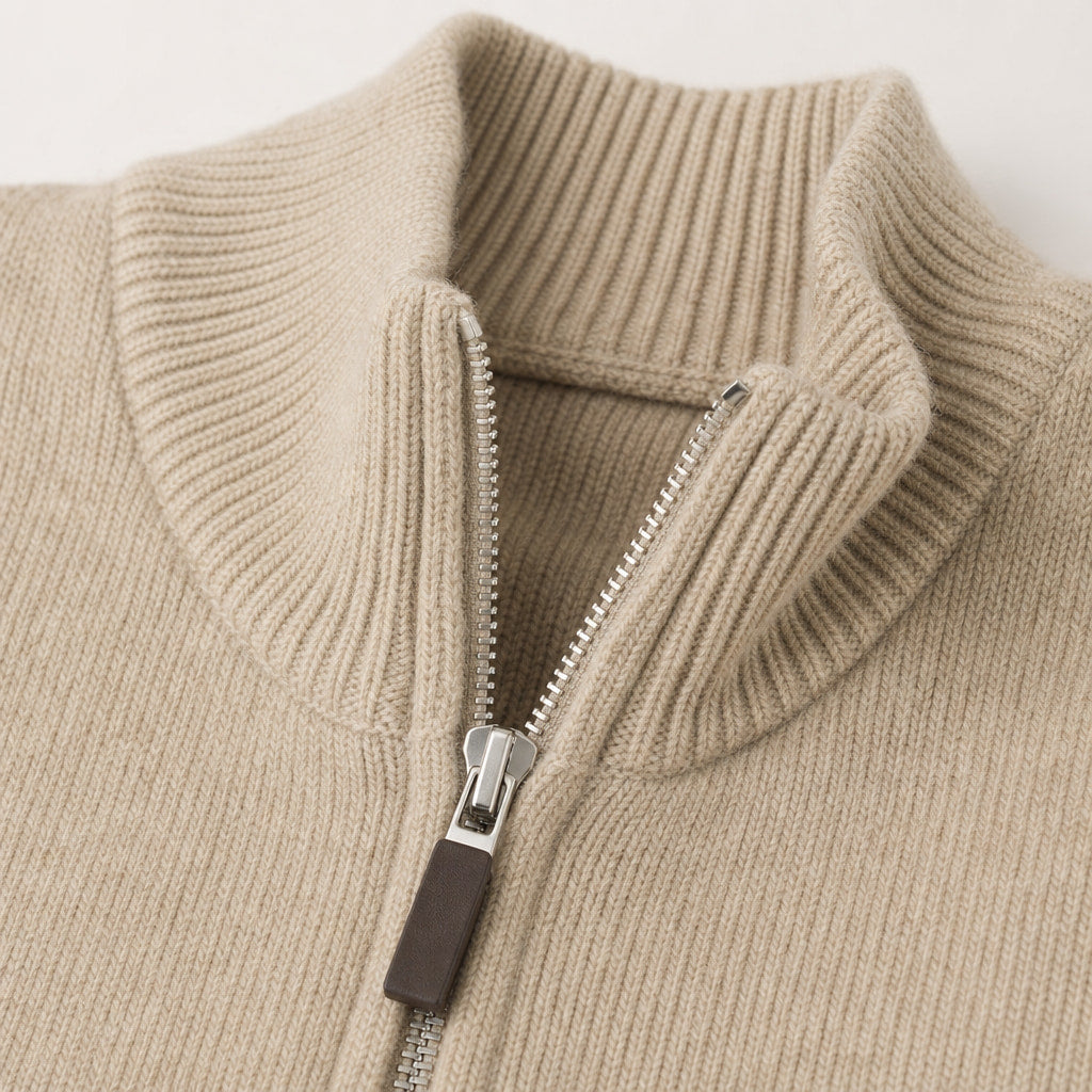 Palinuro Knit Zip Jacket – Fabric and Detail Close-Up