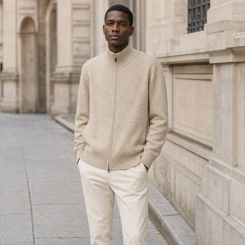 Palinuro Knit Zip Jacket – Styled Editorial Shot