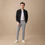 Panther Black Suede Leather Bomber Jacket For Men Black – Full Look