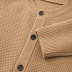 Polignano Wool Cardigan Camel – Fabric and Detail Close-Up
