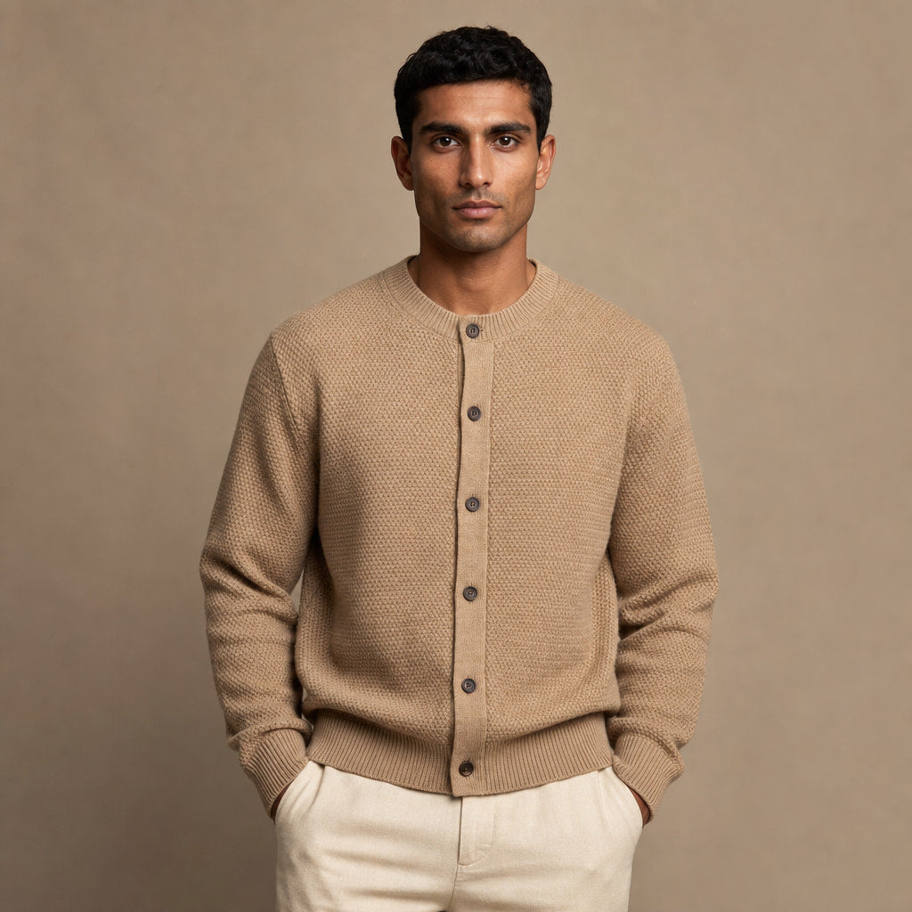 Polignano Wool Cardigan in Camel – Tarlano Premium Menswear