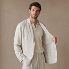 Positano Linen Lightweight Blazer in Natural Linen – Tarlano Premium Menswear