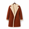 Prestige Rust Brown Shearling Suede Leather Coat Brown – Product Photo