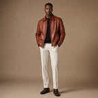Rebelious Reddish Brown Sheepskin Leather Biker Jacket For Men Brown – Full Look
