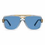 Rectangular Sunglasses Lightweight Frame UV400 Lens Blue – Side Angle View
