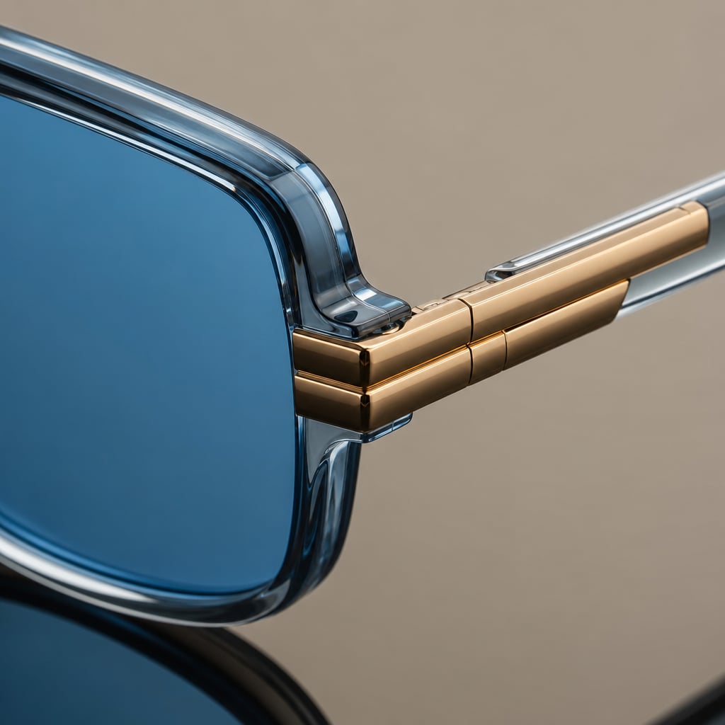 Rectangular Sunglasses Lightweight Frame UV400 Lens Blue – Fabric and Detail Close-Up