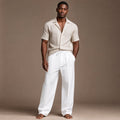 Relaxed Fit Drawstring Beach Pants White – Product Photo