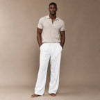 Relaxed Fit Drawstring Beach Pants in White – Tarlano Premium Menswear