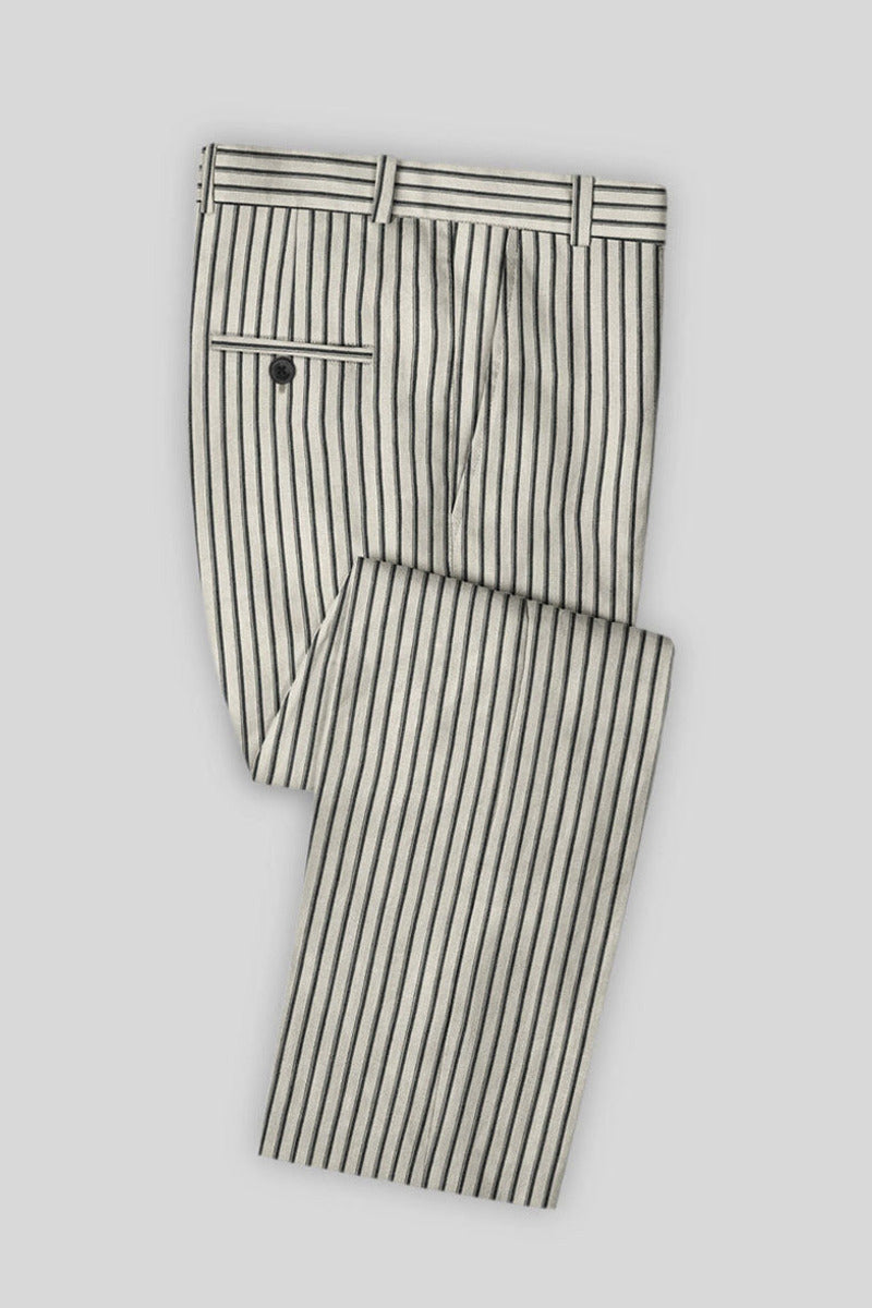 Rivello | Striped Trousers Linen Blend – Premium Editorial