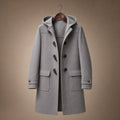 Rizzed Gray Wool Hooded Duffle Coat For Men Gray – Product Photo