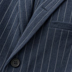 Santos Lightweight Blazer Midnight Navy – Fabric and Detail Close-Up