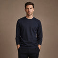 Scilla Cotton-Silk Crewneck Deep Navy – Product Photo