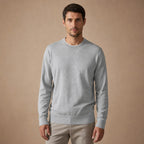 Scilla Cotton-Silk Crewneck in Light Gray – Tarlano Premium Menswear
