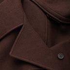 Scotch Coffee Brown Double-Breasted Wool Trench Coat For Men Brown – Fabric and Detail Close-Up